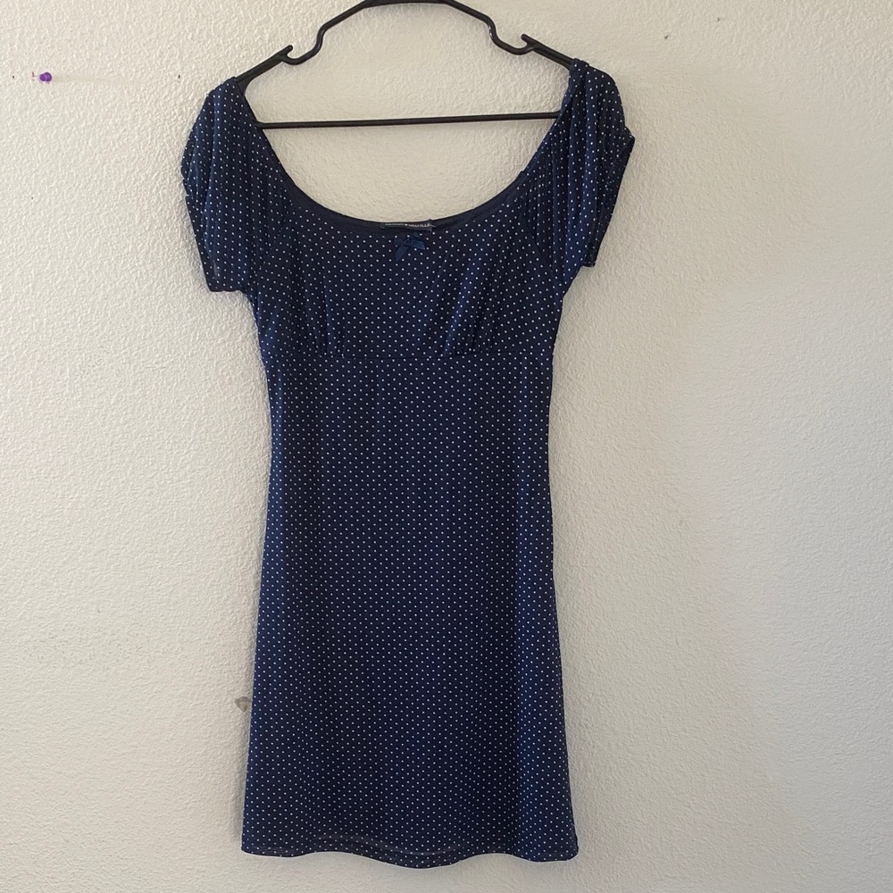 Brandy melville Navy Blue Polka Dot Dress